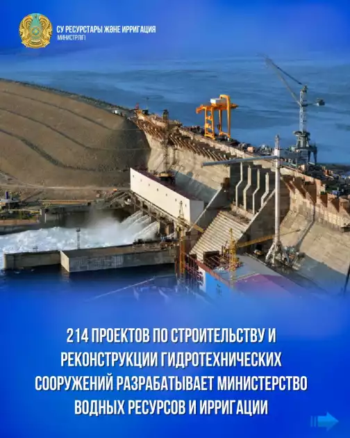 214 проектов по строительству и реконструкции гидротехнических сооружений разрабатывает Министерство водных ресурсов и ирригации